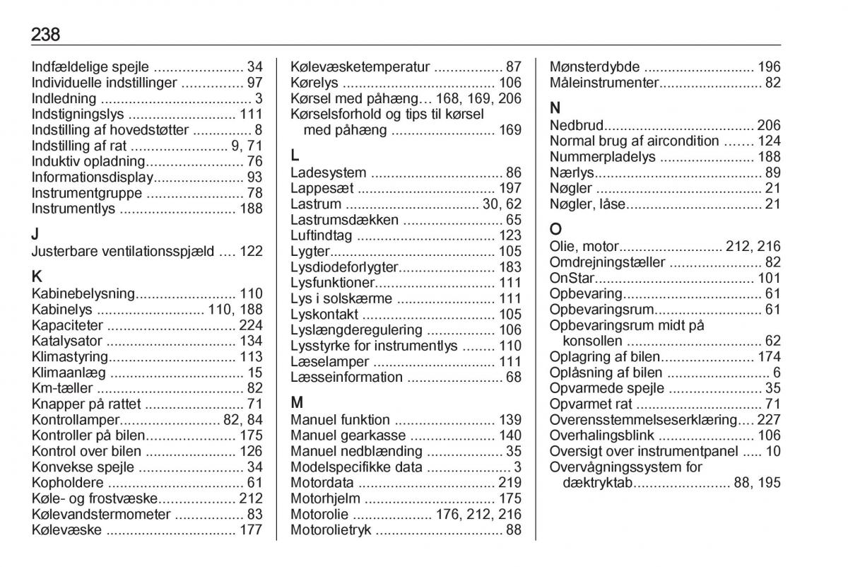 Opel Crossland X Bilens instruktionsbog / page 240