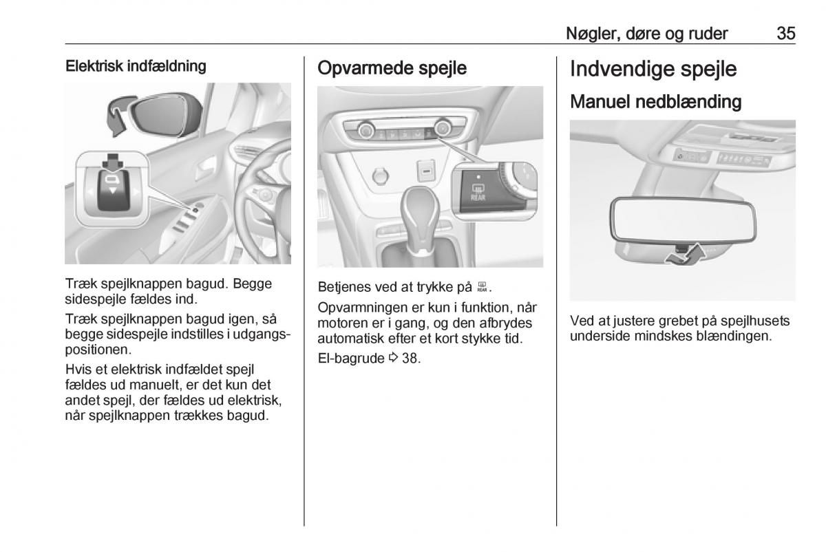 manual  Opel Crossland X Bilens instruktionsbog / page 37