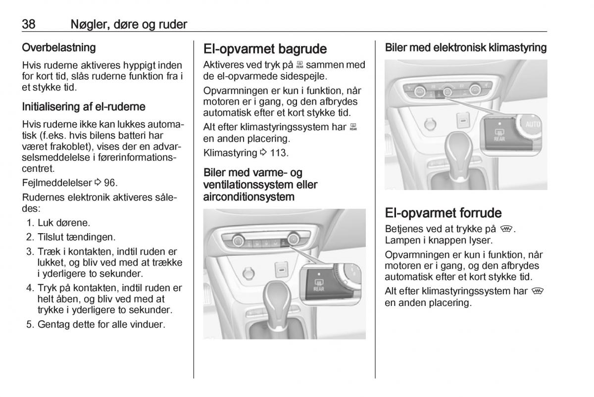 manual  Opel Crossland X Bilens instruktionsbog / page 40