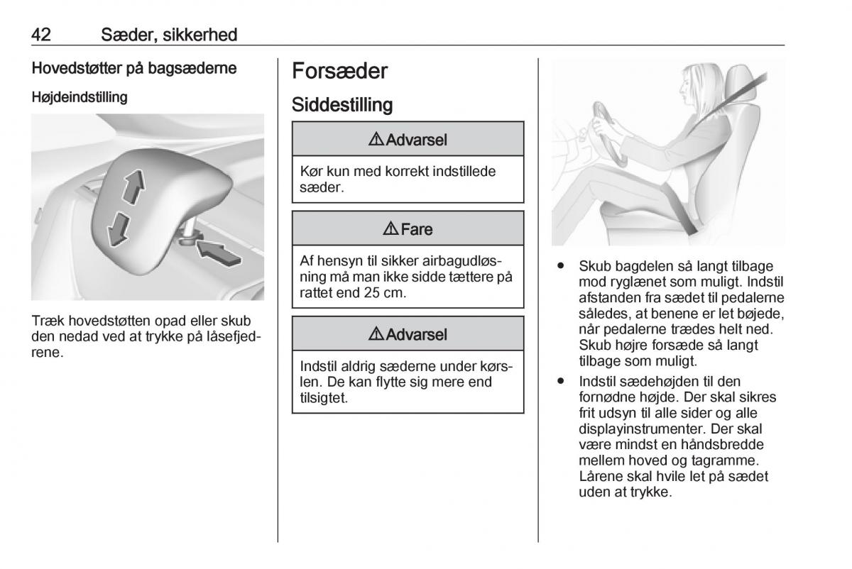 manual  Opel Crossland X Bilens instruktionsbog / page 44