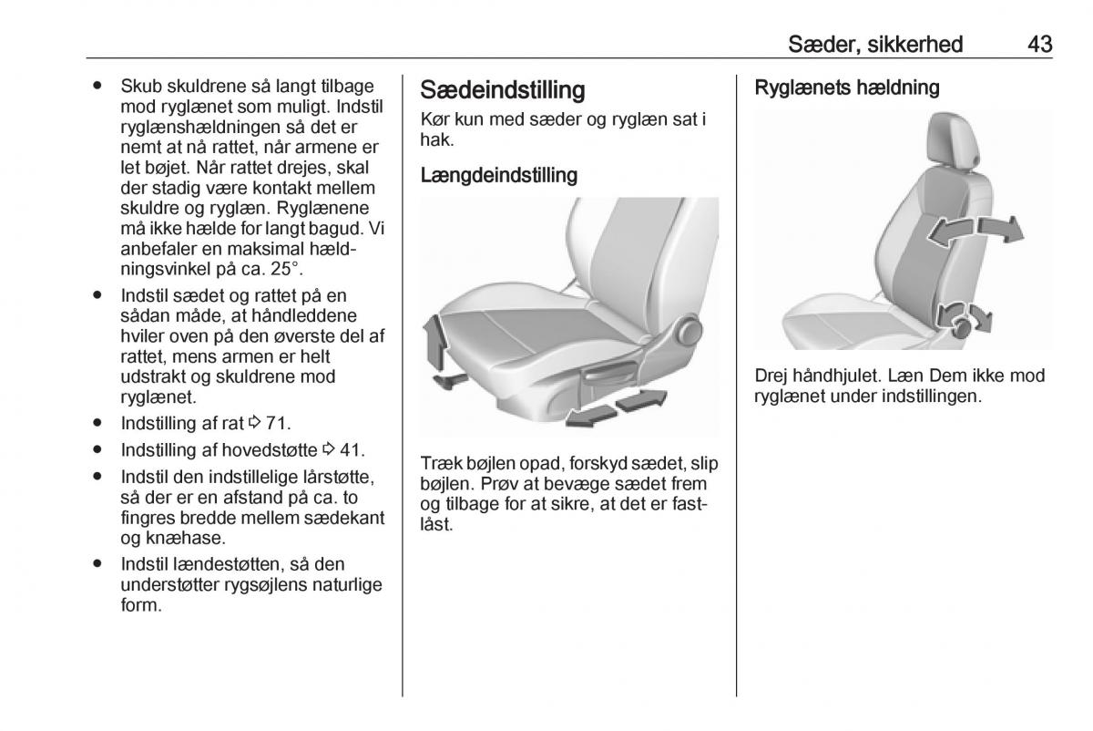 manual  Opel Crossland X Bilens instruktionsbog / page 45