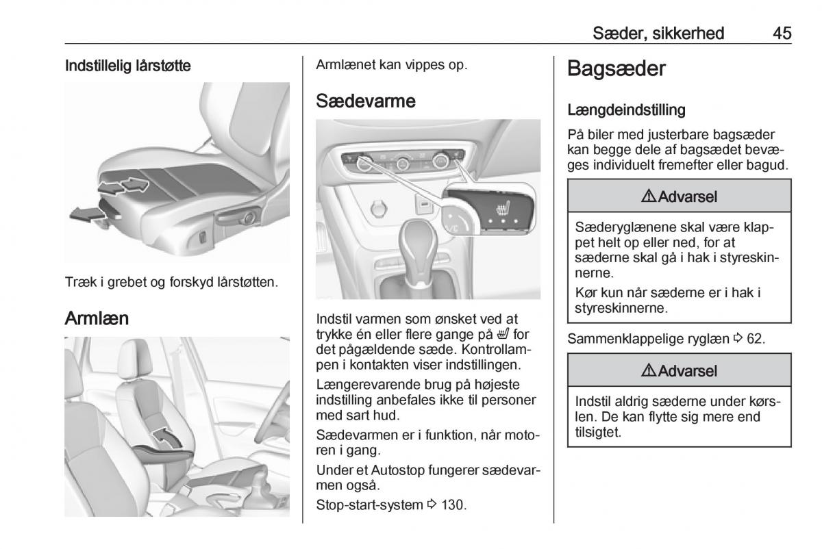 manual  Opel Crossland X Bilens instruktionsbog / page 47