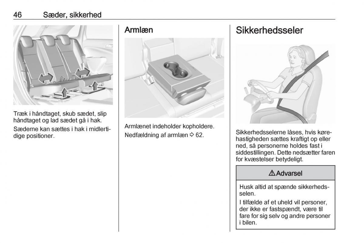 manual  Opel Crossland X Bilens instruktionsbog / page 48