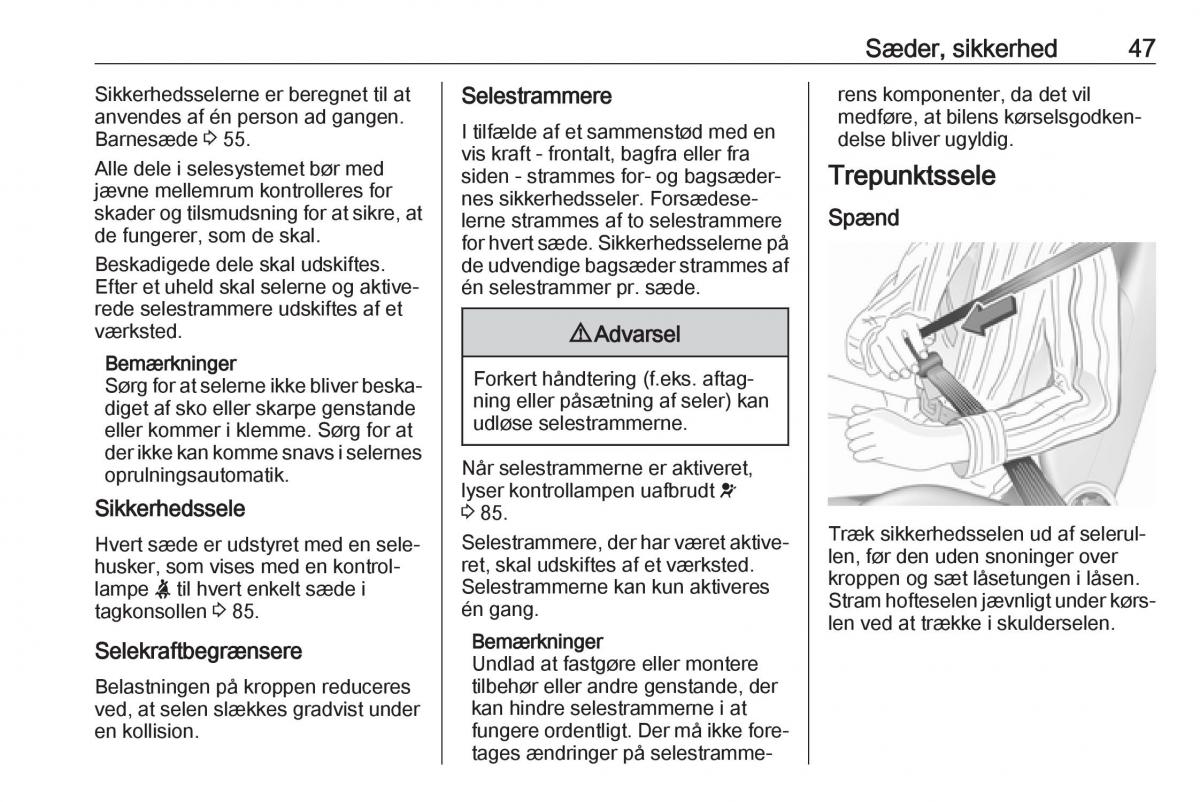 manual  Opel Crossland X Bilens instruktionsbog / page 49