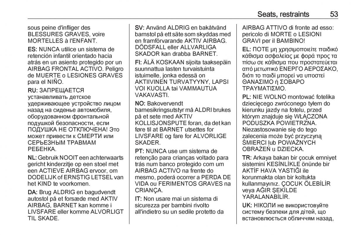 Opel Crossland X owners manual / page 55