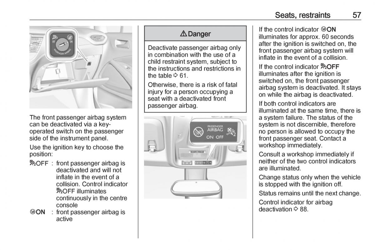 Opel Crossland X owners manual / page 59