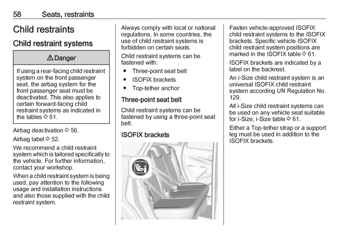 Opel Crossland X owners manual / page 60