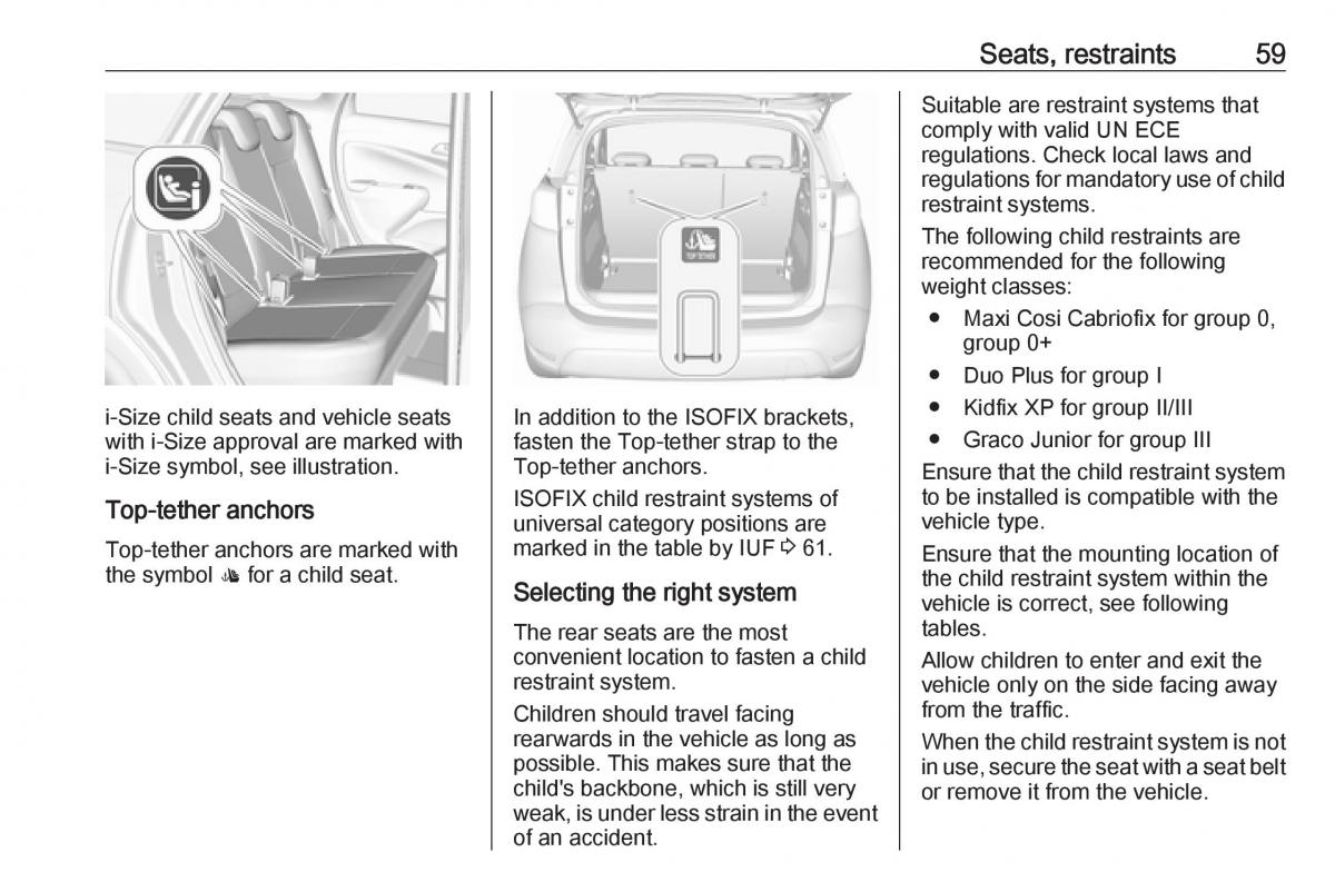 Opel Crossland X owners manual / page 61