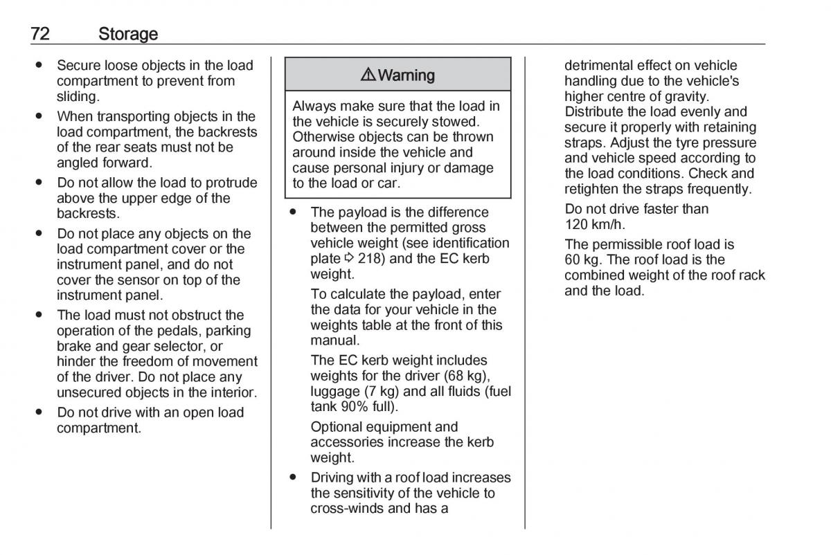 Opel Crossland X owners manual / page 74