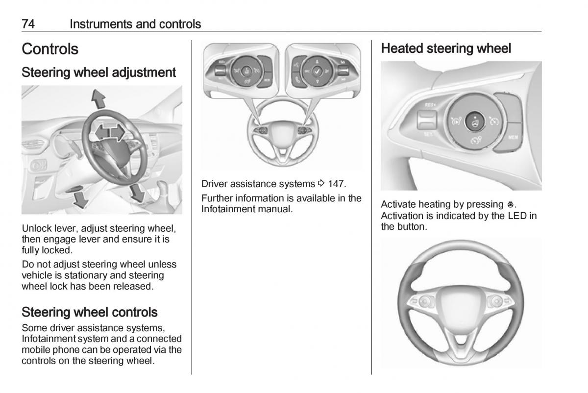 Opel Crossland X owners manual / page 76