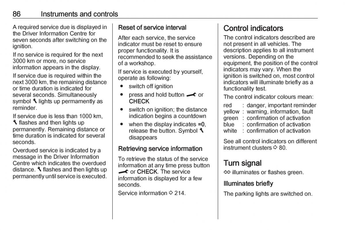 Opel Crossland X owners manual / page 88