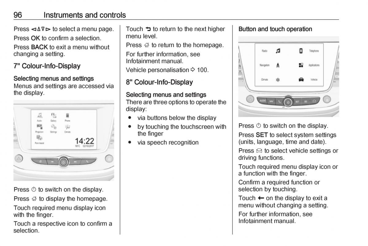 Opel Crossland X owners manual / page 98