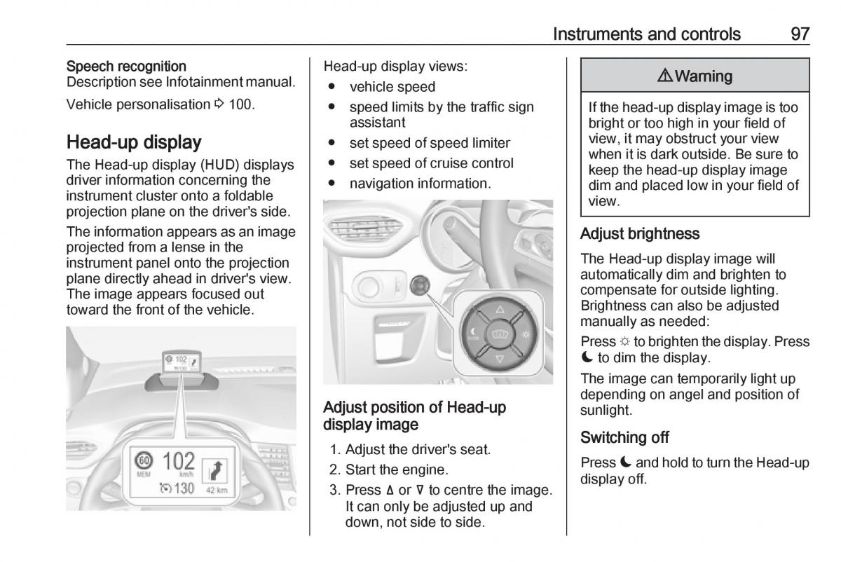 Opel Crossland X owners manual / page 99