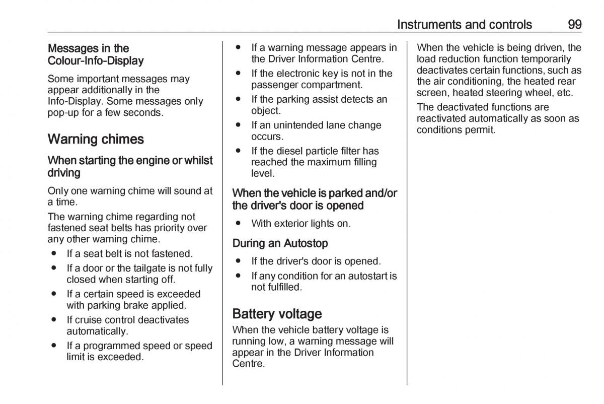 Opel Crossland X owners manual / page 101