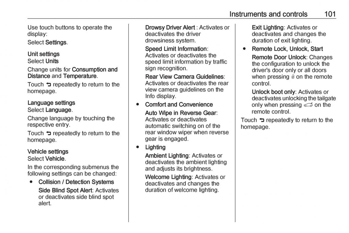 Opel Crossland X owners manual / page 103