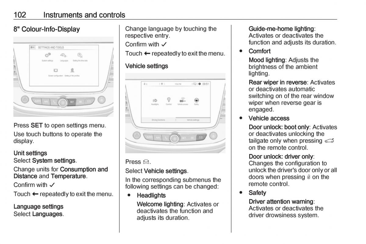 Opel Crossland X owners manual / page 104