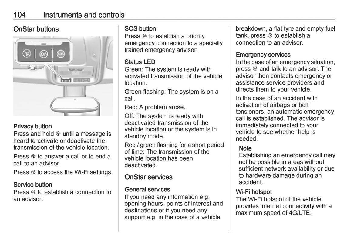 Opel Crossland X owners manual / page 106