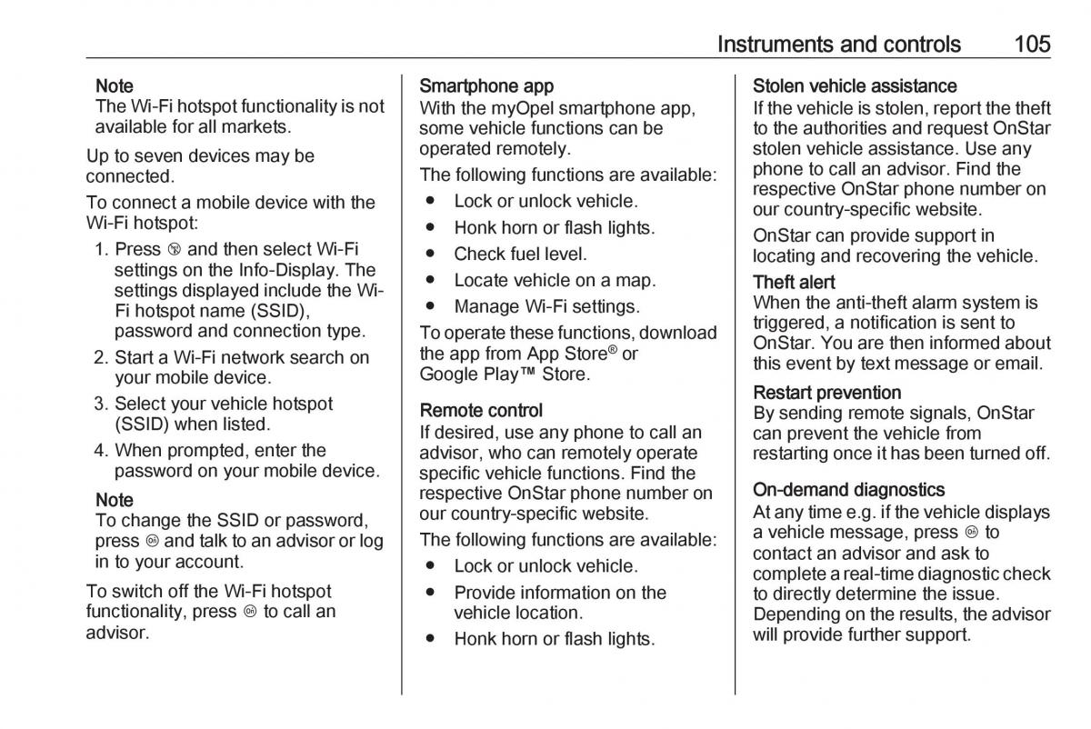 Opel Crossland X owners manual / page 107