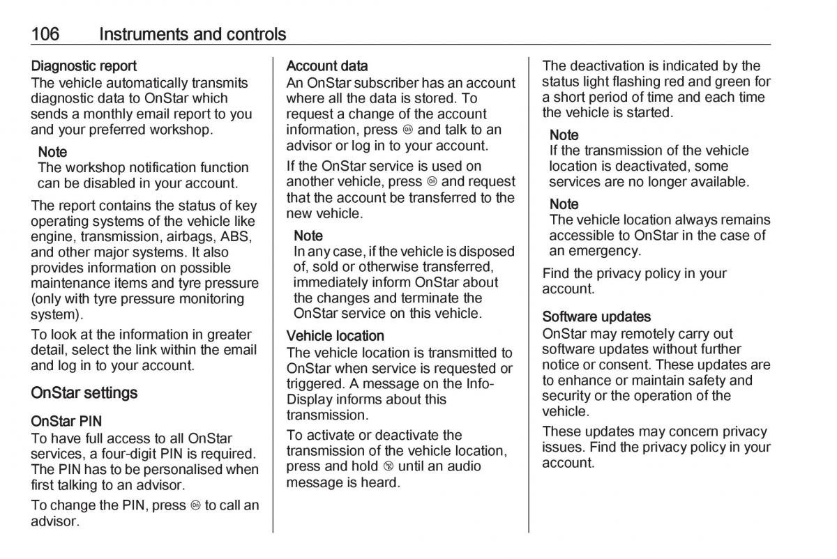 Opel Crossland X owners manual / page 108