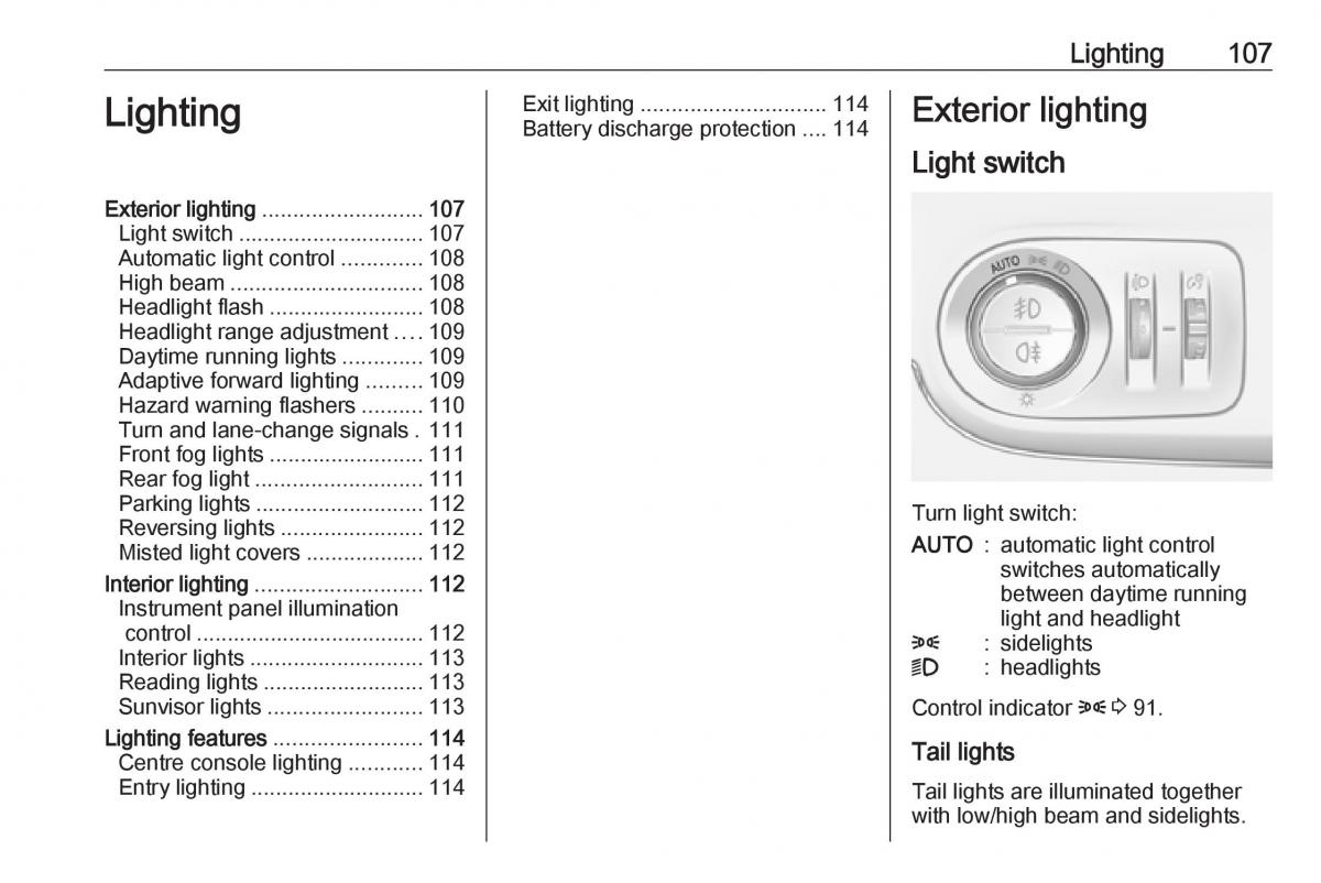 Opel Crossland X owners manual / page 109