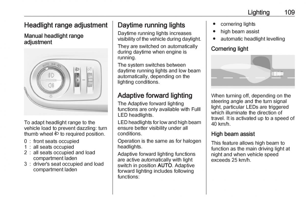 Opel Crossland X owners manual / page 111