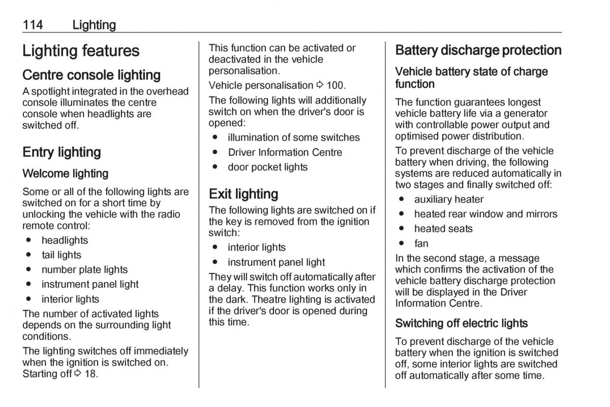 Opel Crossland X owners manual / page 116