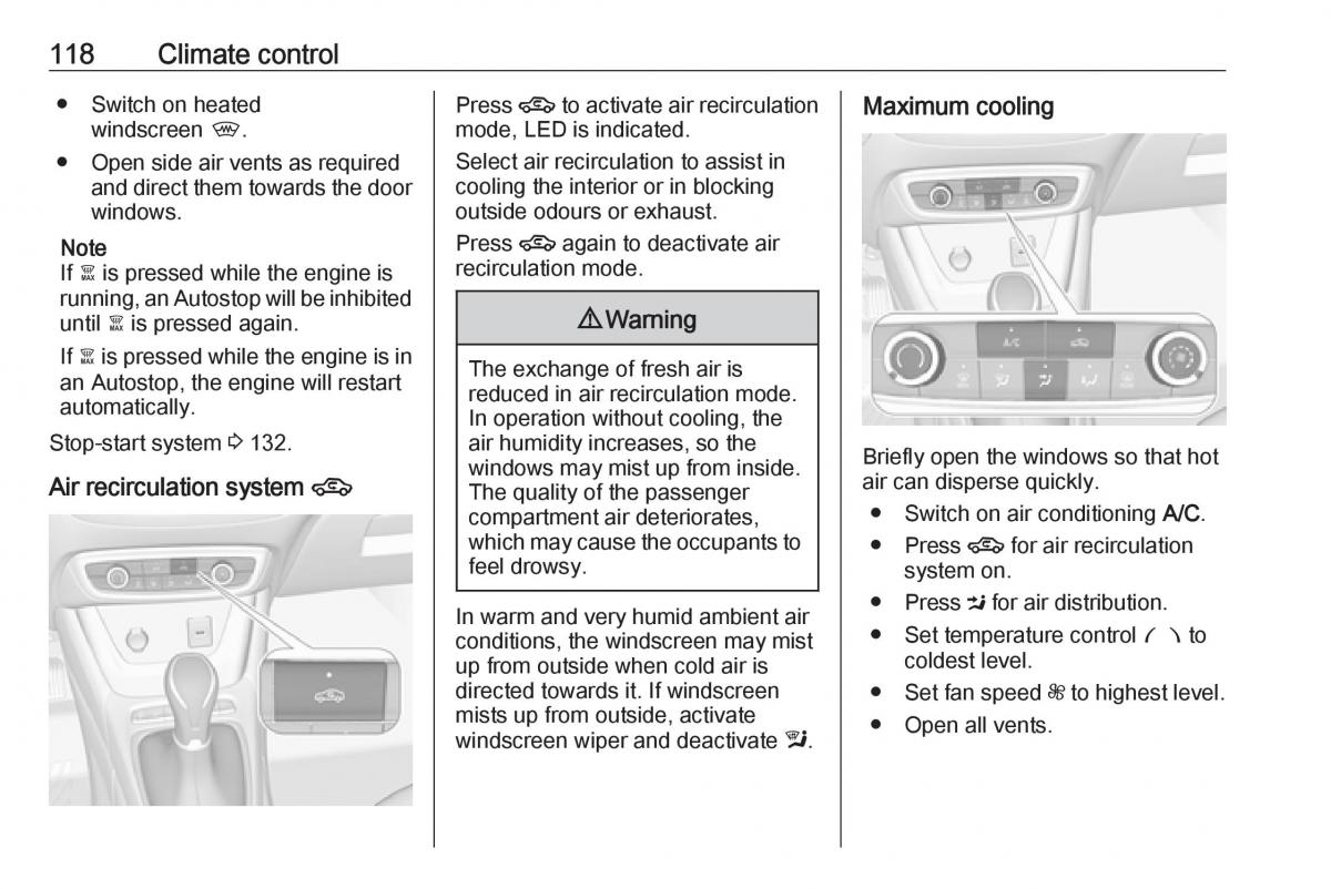 Opel Crossland X owners manual / page 120