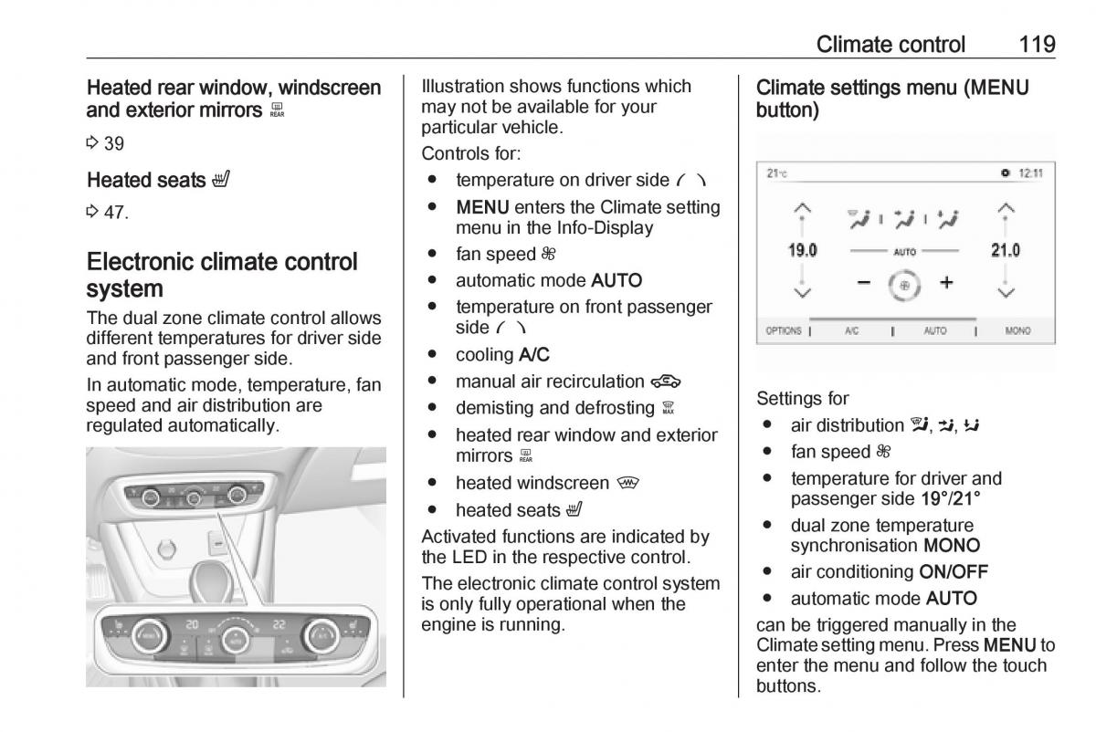 Opel Crossland X owners manual / page 121