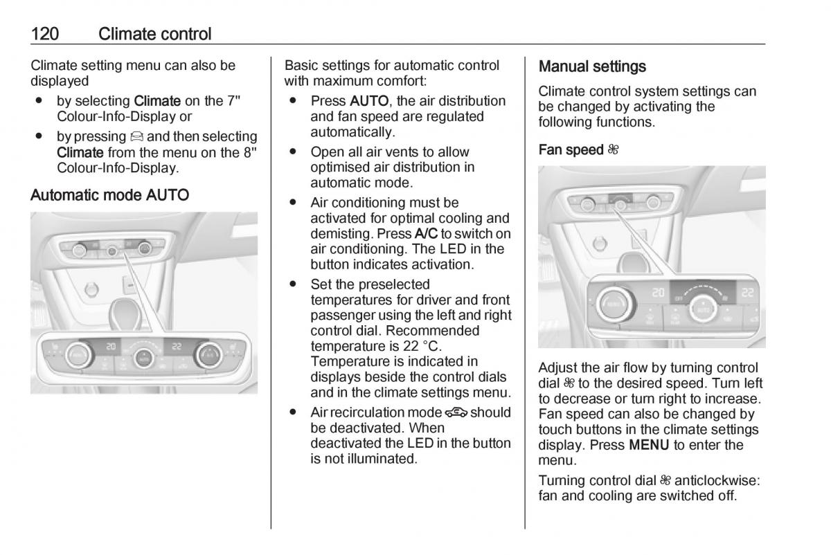 Opel Crossland X owners manual / page 122