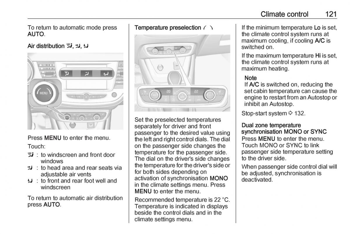 Opel Crossland X owners manual / page 123