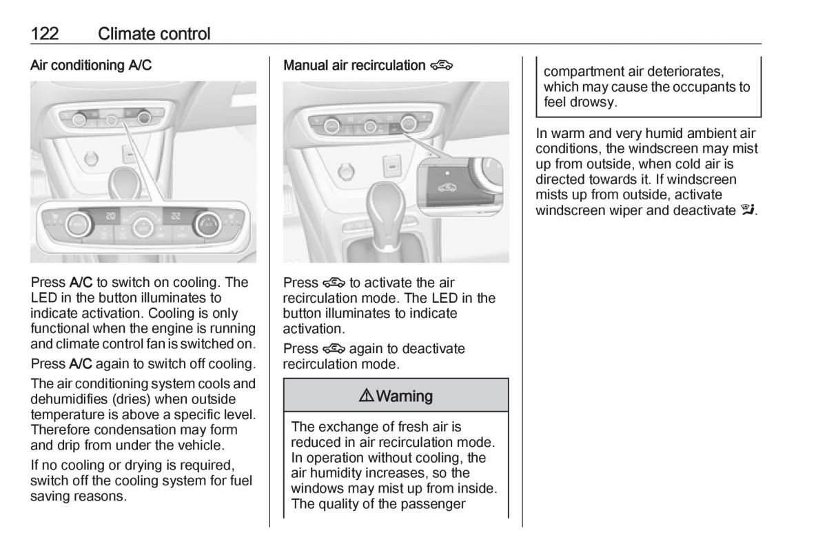 Opel Crossland X owners manual / page 124