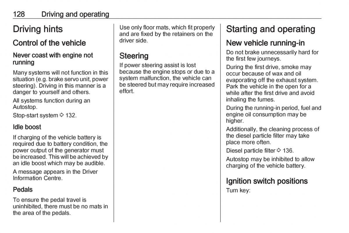 Opel Crossland X owners manual / page 130