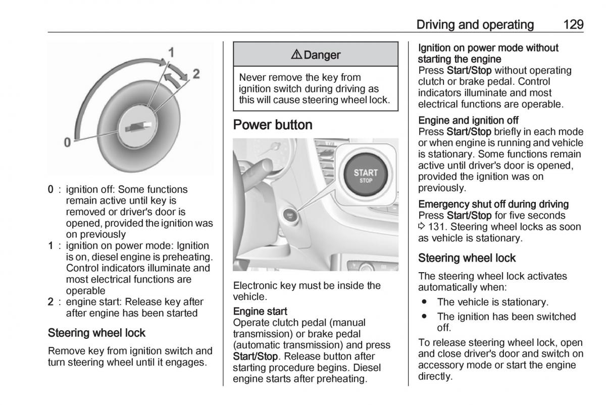 Opel Crossland X owners manual / page 131