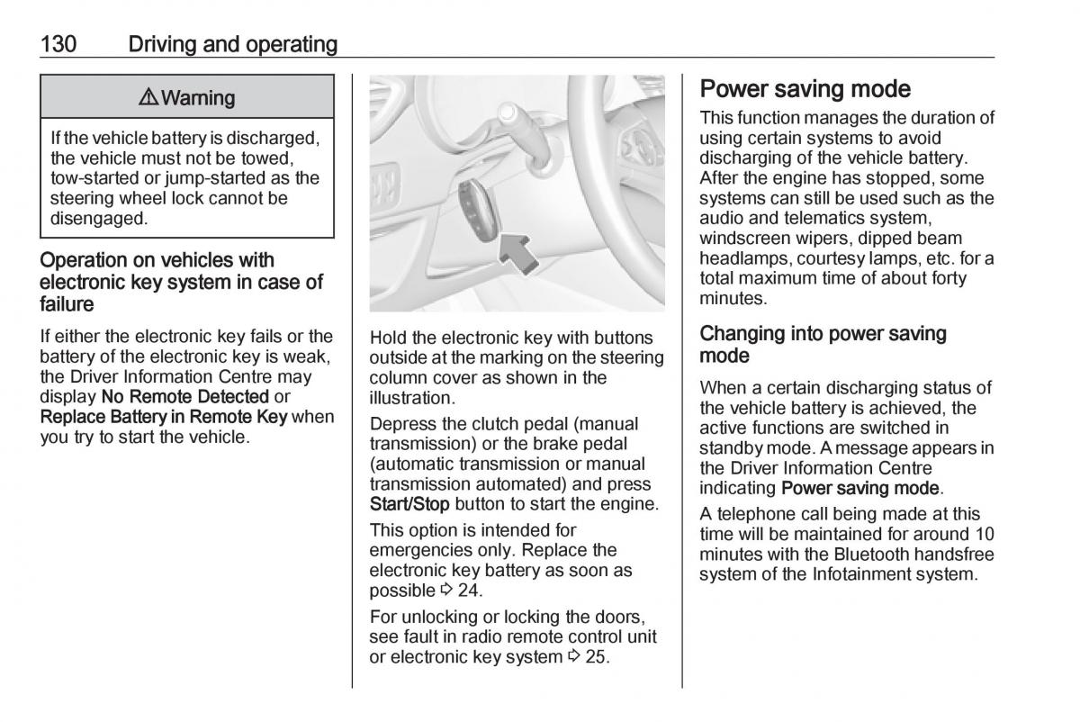 Opel Crossland X owners manual / page 132