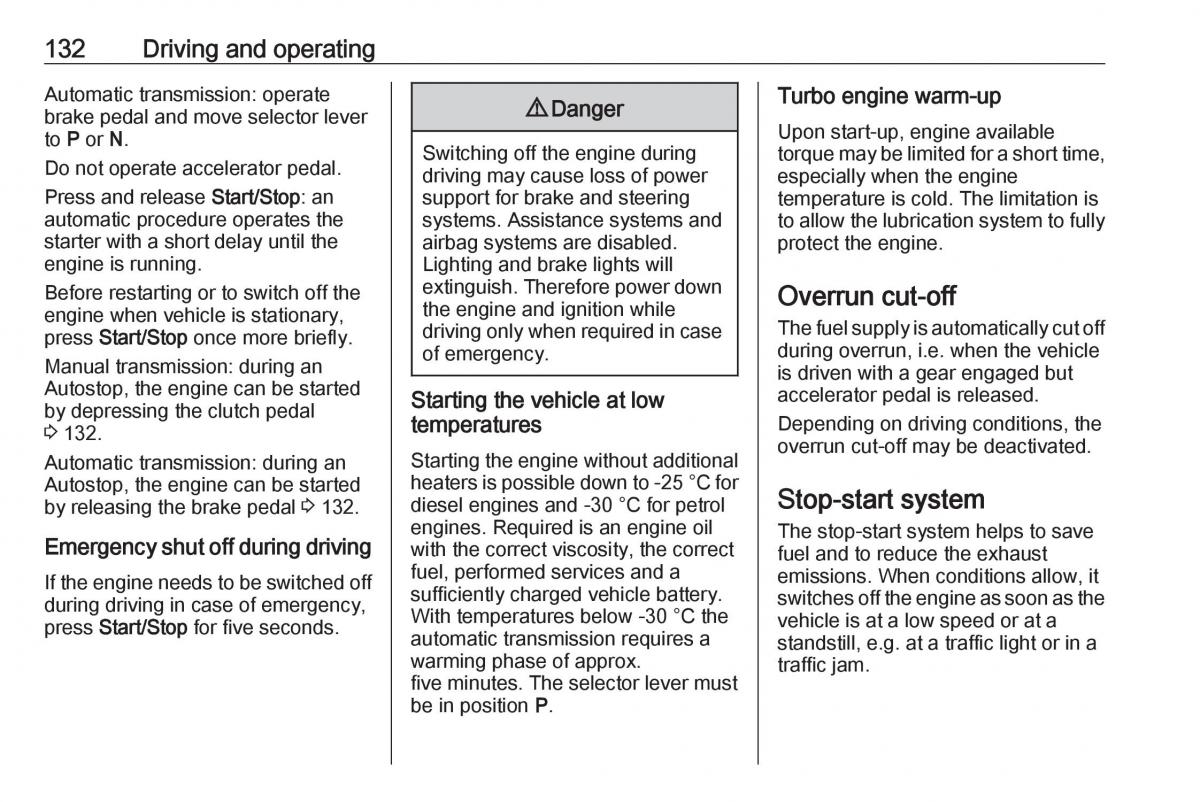 Opel Crossland X owners manual / page 134