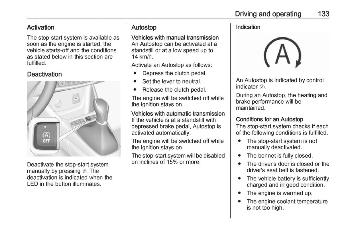 Opel Crossland X owners manual / page 135