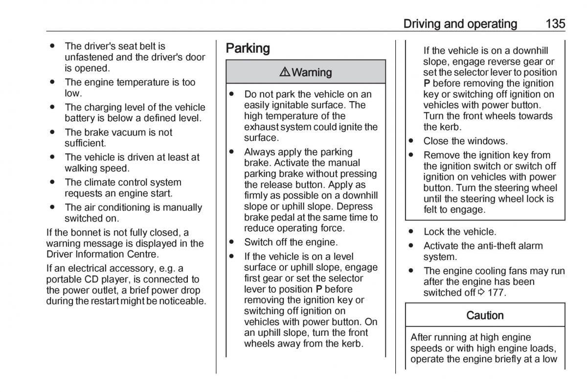 Opel Crossland X owners manual / page 137