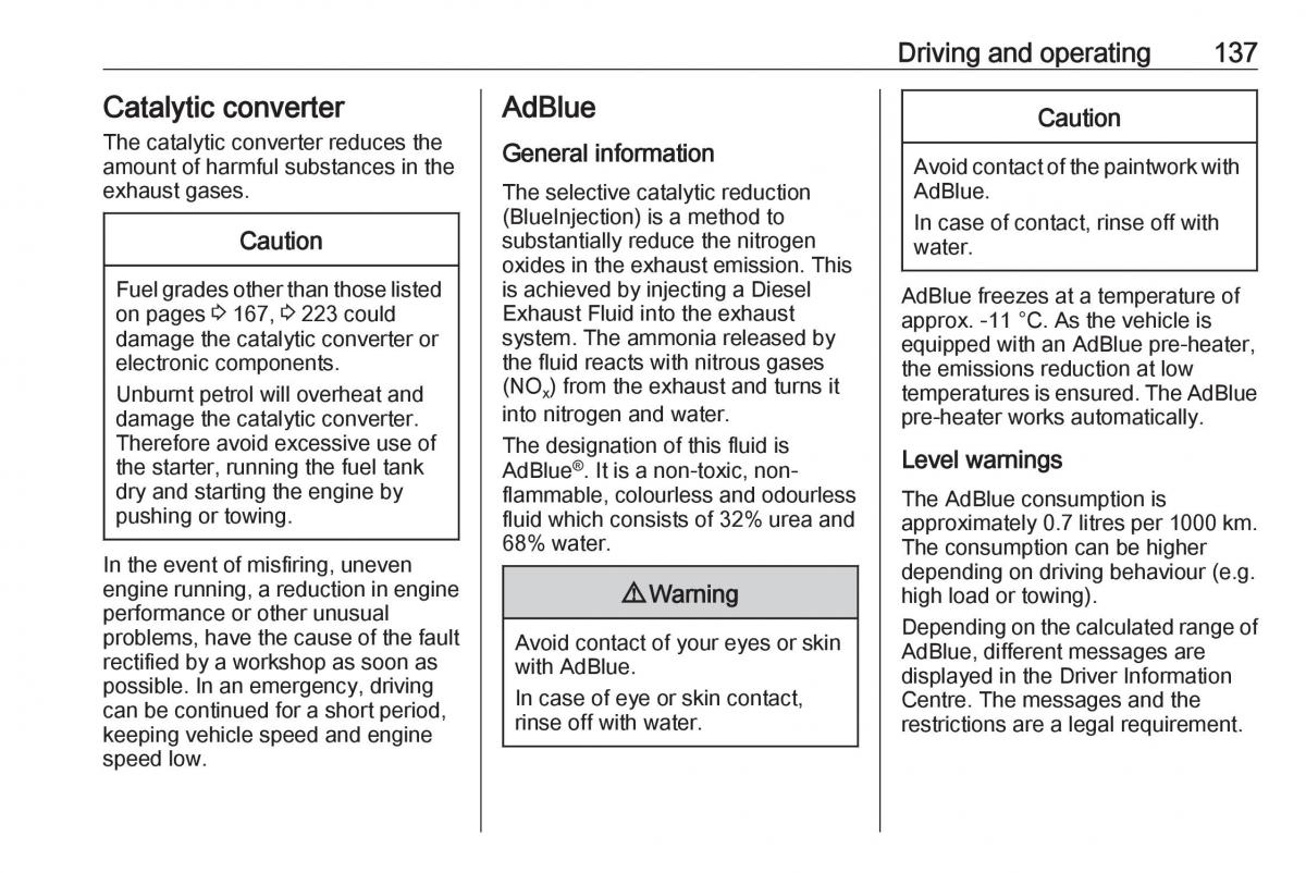 Opel Crossland X owners manual / page 139