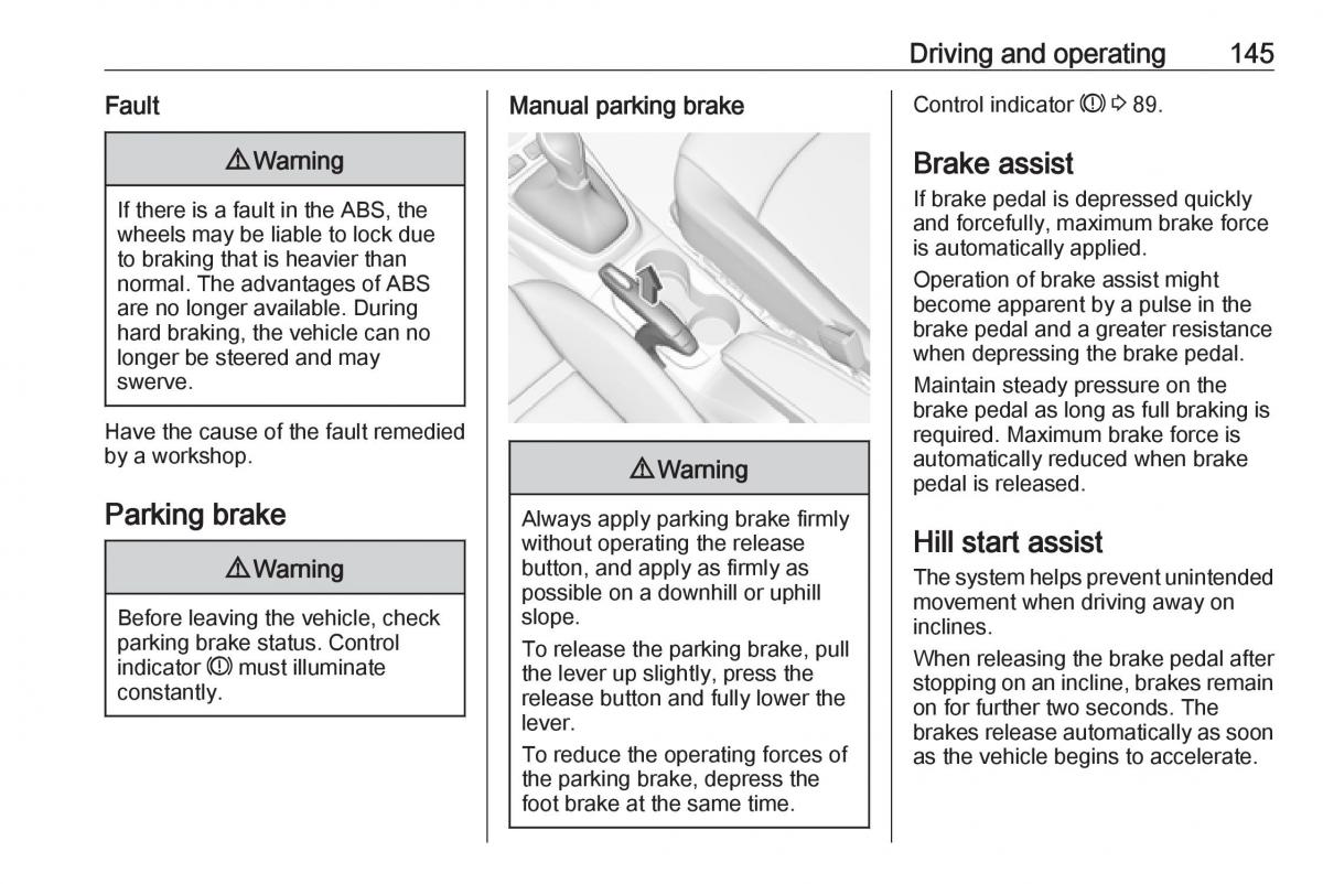 Opel Crossland X owners manual / page 147