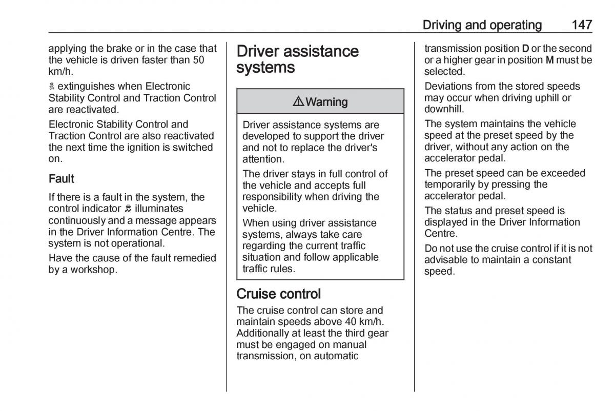 Opel Crossland X owners manual / page 149