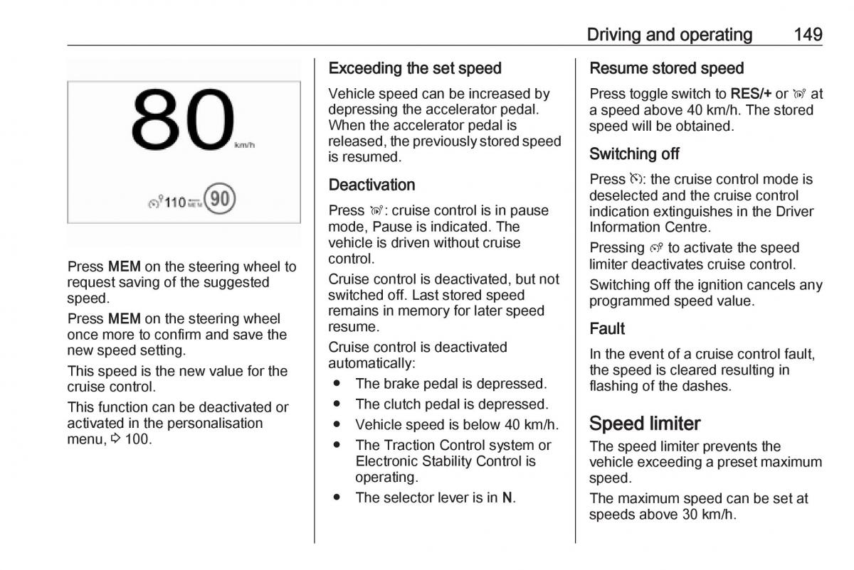 Opel Crossland X owners manual / page 151