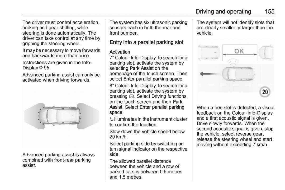 Opel Crossland X owners manual / page 157