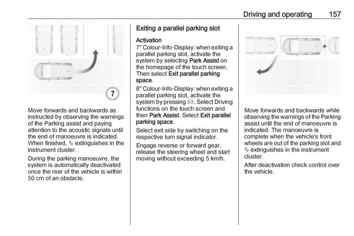 Opel Crossland X owners manual / page 159