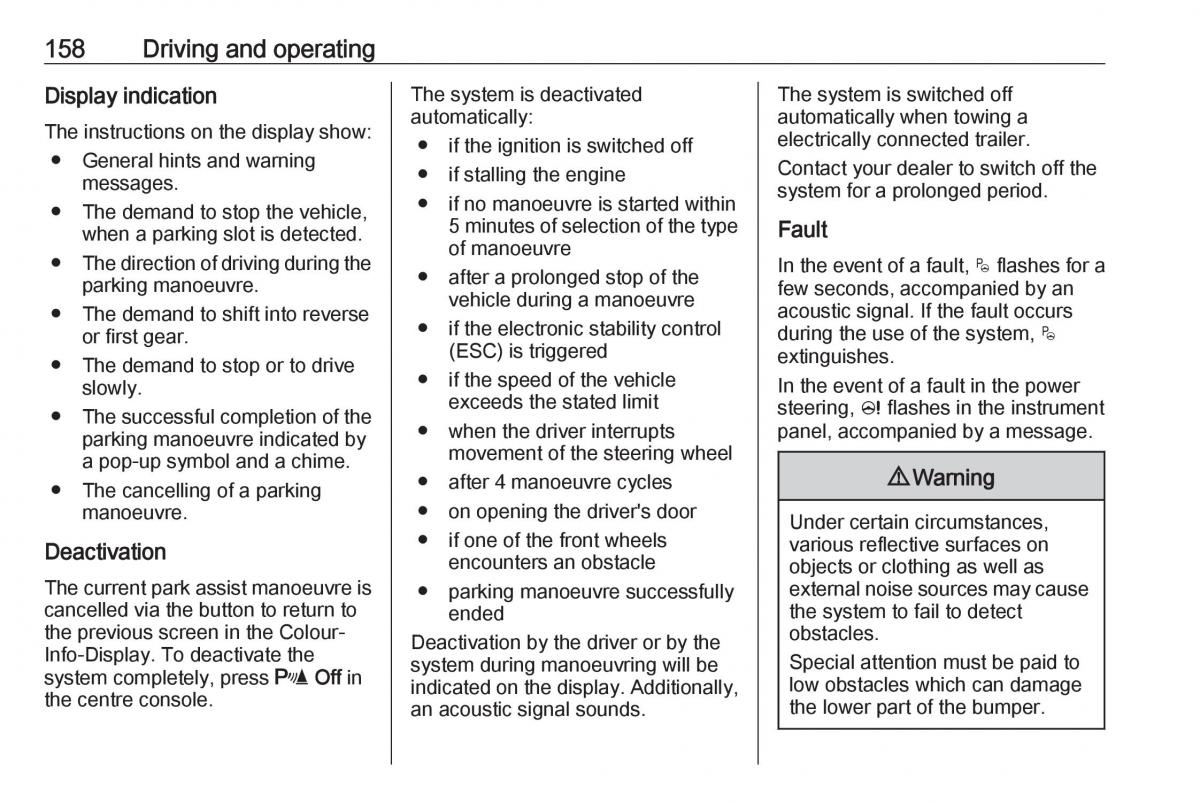 Opel Crossland X owners manual / page 160