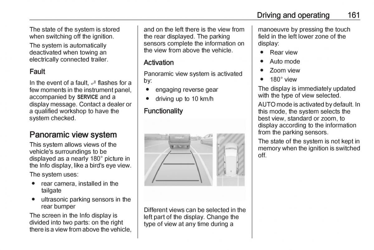 Opel Crossland X owners manual / page 163