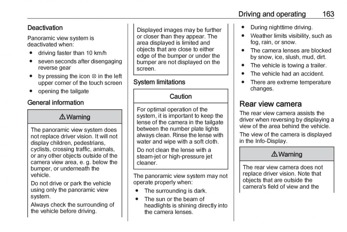 Opel Crossland X owners manual / page 165