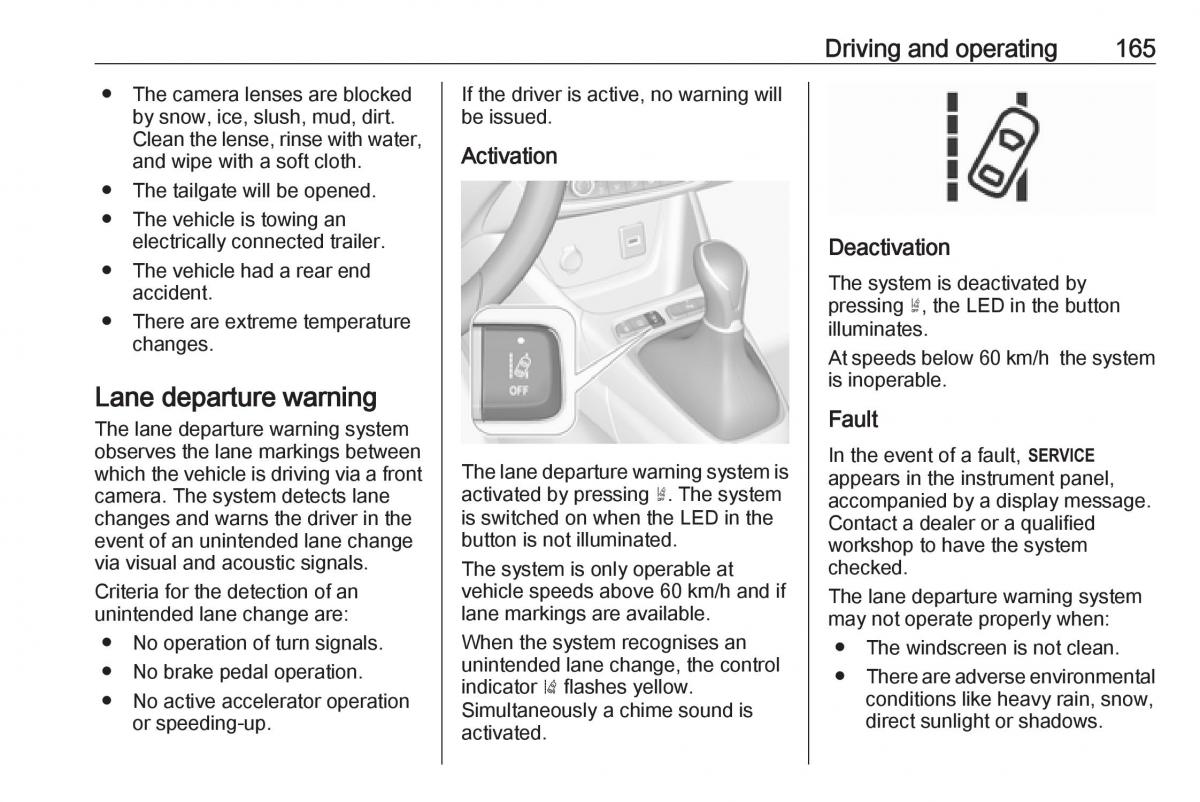 Opel Crossland X owners manual / page 167