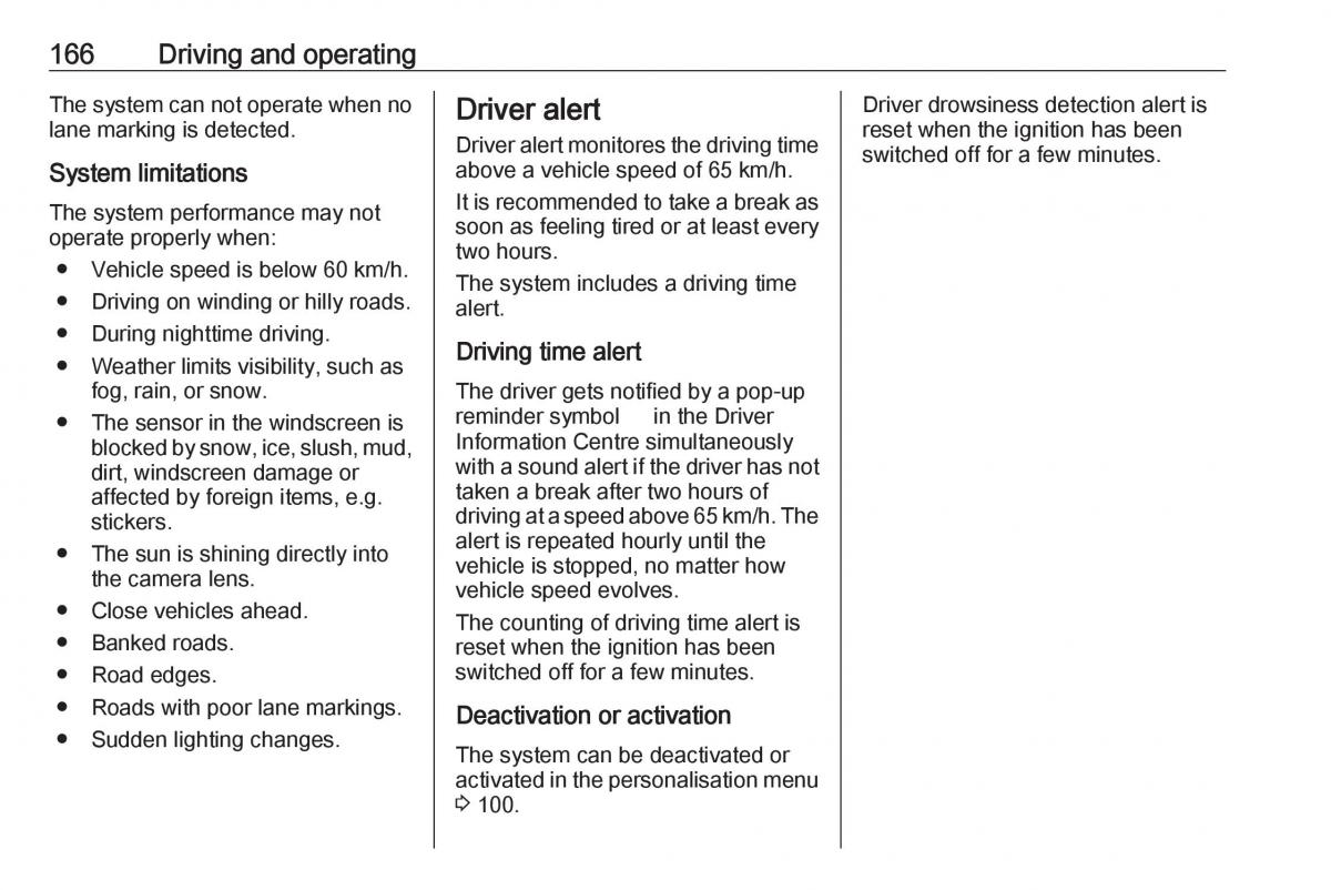 Opel Crossland X owners manual / page 168