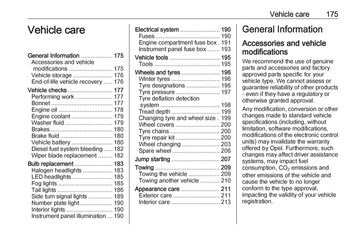 Opel Crossland X owners manual / page 177