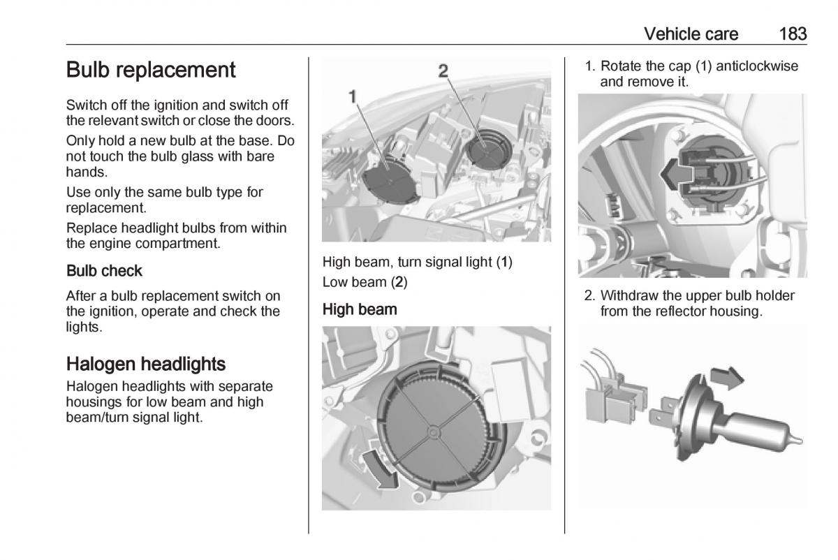 Opel Crossland X owners manual / page 185